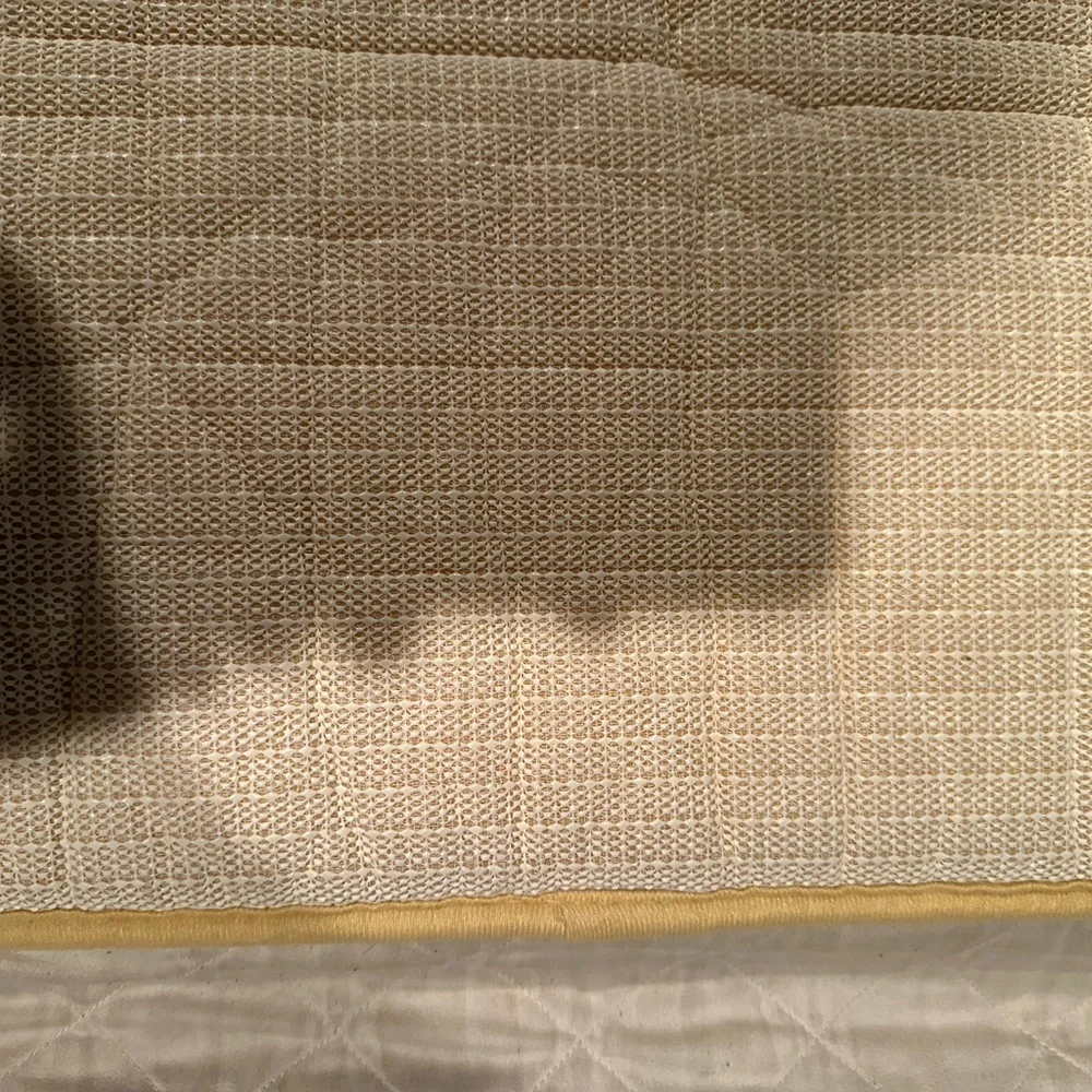 Bath floor mat- gold & white! Tag cut off! Super cute! Great condition!